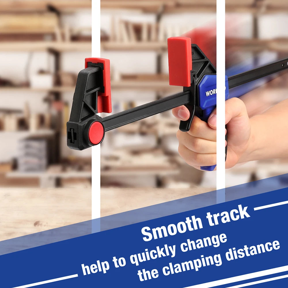 WORKPRO 4 Piece Bar Clamp Set Woodworking Work Bar F Clamp Clip Set 4.5-inch & 6-inch DIY Carpentry Hand Tool Gadget