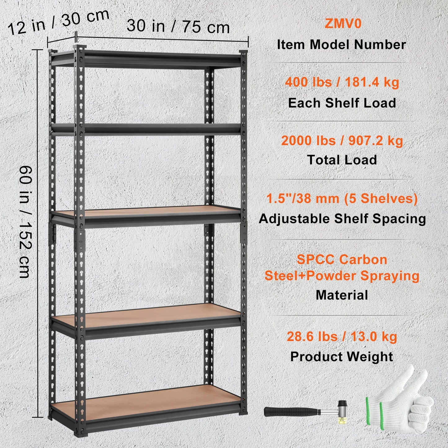 SucceBuy 5 Layers Standing Storage Shelving Unit Heavy Duty Organizer Metal Rack for Kitchen Living Room Warehouse Flower Stand