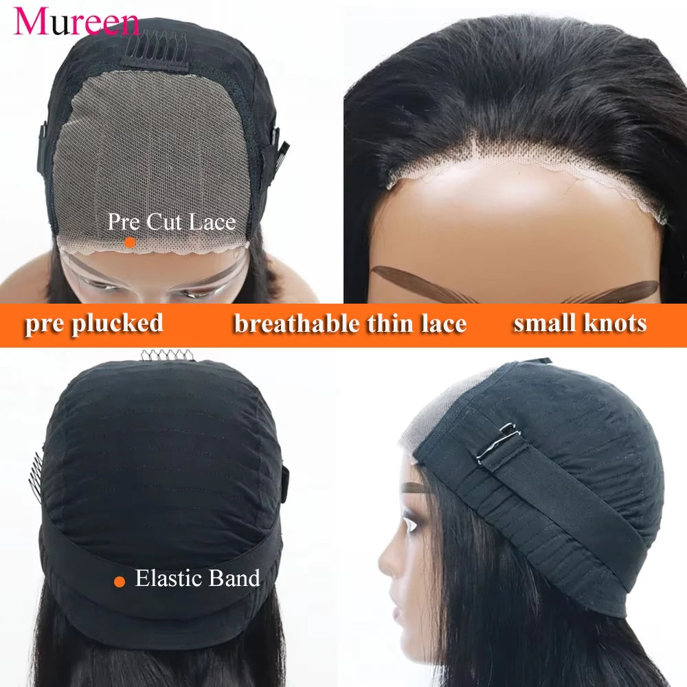 250% Density Straight Wear And Go Glueless Bob Wig For Women Ready To Go Human Hair Wigs 4x4 Lace Closure Wig Human Hair