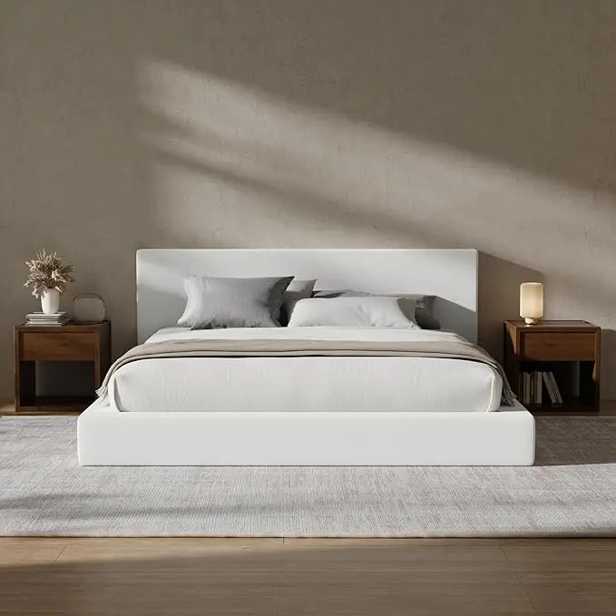 Cloud Upholstered King Bed Frame with Headboard, 5 Inch Foam Padded Platform, No Box Spring, Easy Assembly,Customized