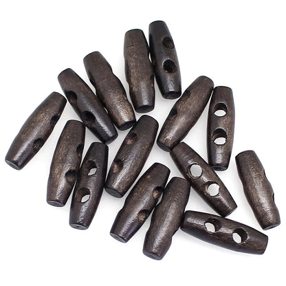 15 PCS/Lot 30mm Wooden Toggle 2 Holes Coat Buttons For Clothing Sewing Crafting DIY Coat Jacket Blazer Sewing Accessory Buttons