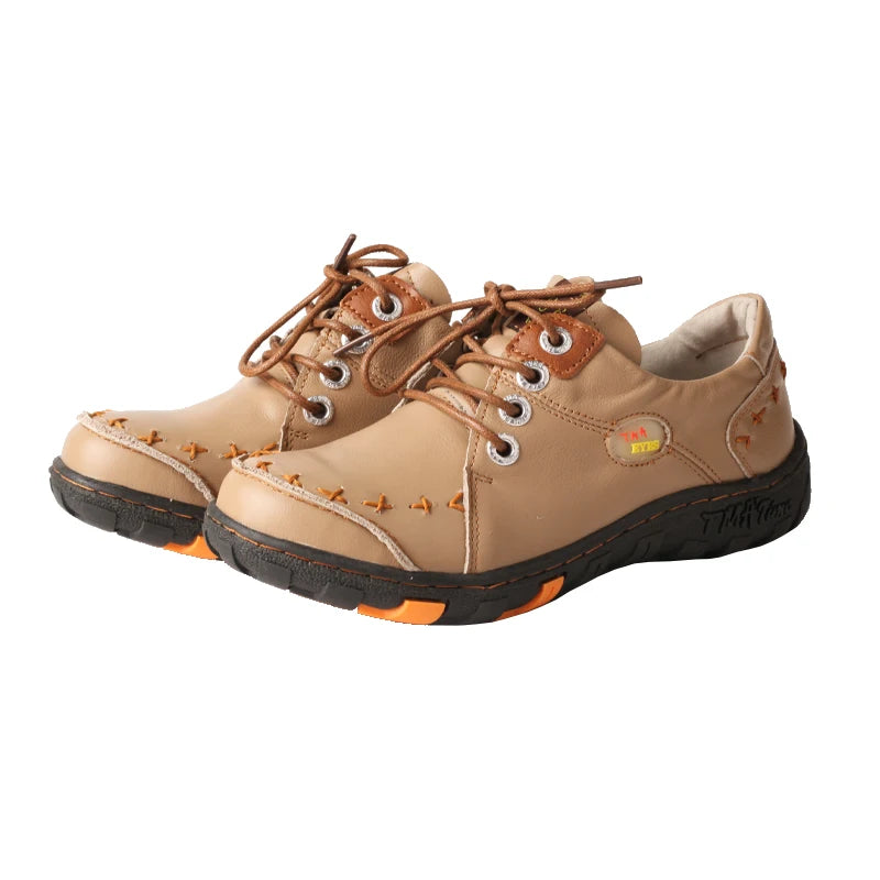 TMA EYES Spring and Summer New Minimalist Top Layer Cowhide Soft Flat Shoes For Women