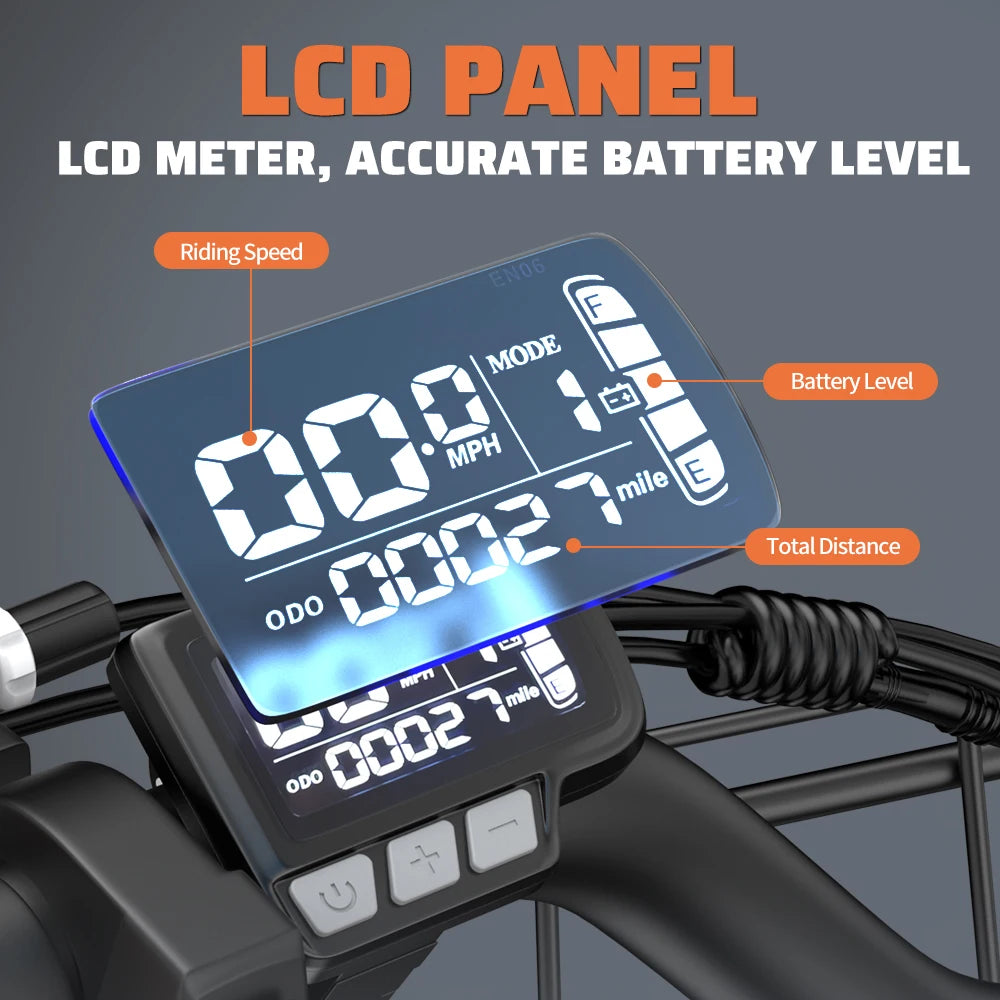 Kickwey LD20 Electric bike 1500W Motor 48V20AH Removable Battery Electric bicycle Dual Disc Brake 20×4 Inch Fat Tire Snow E-bike