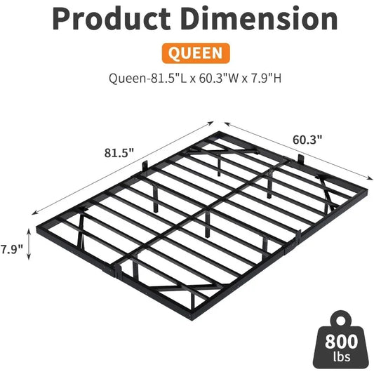 Floating Bed Frame Queen with LED Lights, Modern Metal Platform Bed Frame Queen Size, Heavy Duty Steel Slats Support