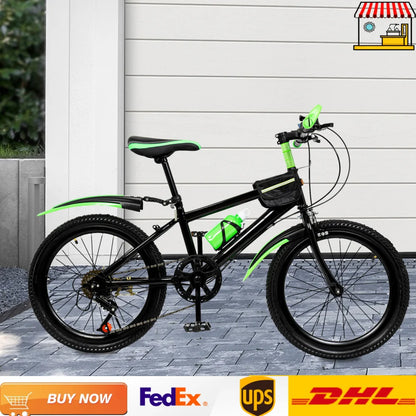 20'' Youth Mountain Bike with 7-Speed Gears | Carbon Steel Frame & Dual Braking  | Adjustable Seat/Handlebar, 85kg Load Capacity