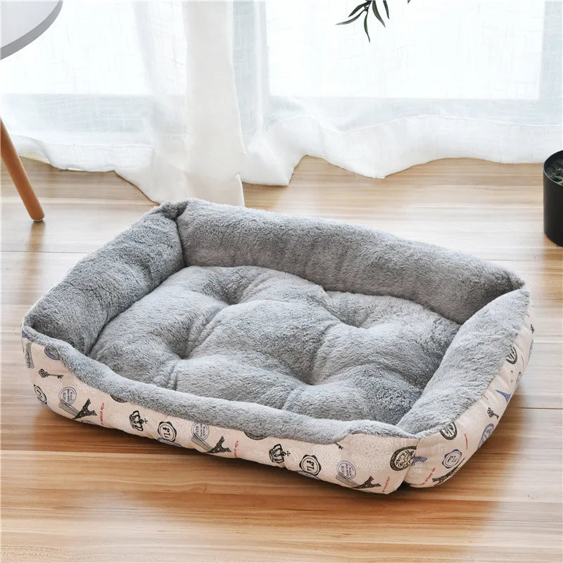 Warm pet kennel， dog cushion gray plush，breathable dog bed cat sleeping bag