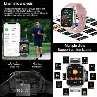 2026 New ECG+PPG Accurate Measure Heart Rate Smart Watch Men Blood Pressure Lipids Uric Acid Bluetooth Call Health Smartwatches