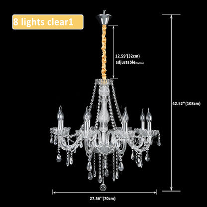 8Arms Modern Crystal Chandelier Luxury Crystals Lights Home Living Room Bedroom Wedding Decor Hanging Lamp Lobby Suspension