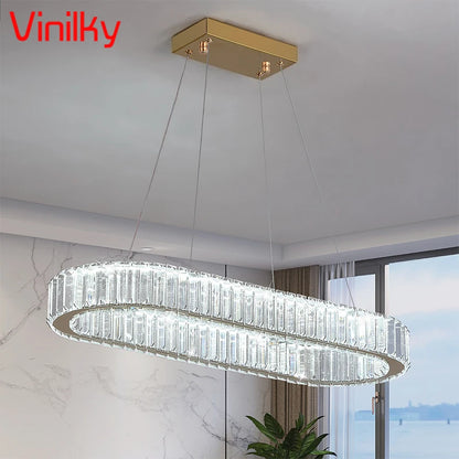 Modern Crystal Ceiling Chandeliers Living Room Bedroom Lighting Fixture Changeable Restaurant Home Decora Pendant Lights Lustres