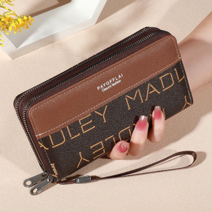 1pc Classic Men's Faux Leather Wallet, Double Layer with Snap Closure, Zippered Card Holder & Photo Compartment, Color blocking