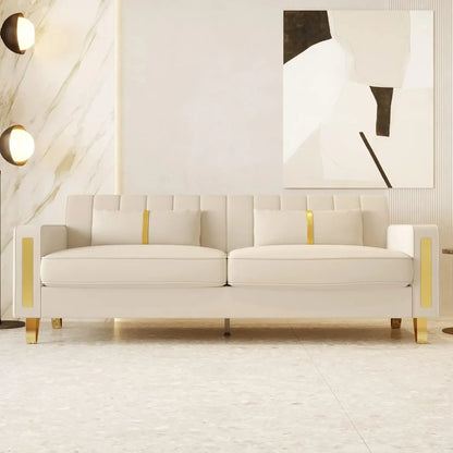 Black Chesterfield Velvet Couch for Living Room,3 Seater Tufted Sofa with Gold Metal Legs, Large Upholstered Comfy, Customized