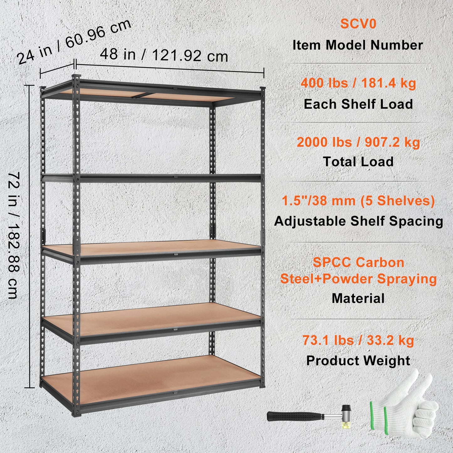 SucceBuy 5 Layers Standing Storage Shelving Unit Heavy Duty Organizer Metal Rack for Kitchen Living Room Warehouse Flower Stand