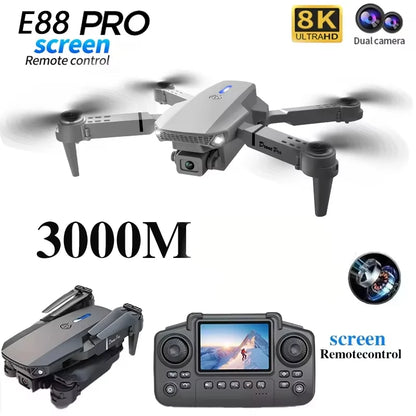 E88PRO Drone 8K 5G HD Dual Camera Aerial Photography Remote control screen display Control Aircraft Quadcopter