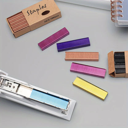 Standard Staples Full 26/6 Size 1000 Pack Color Staples - General Office Staples, Document Staples