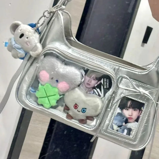 Y2k Japanese Harajuku Shoulder Bag Womens Transparent Ita Bag Girls School Crossbody Bags for Women Female Designer Handbags