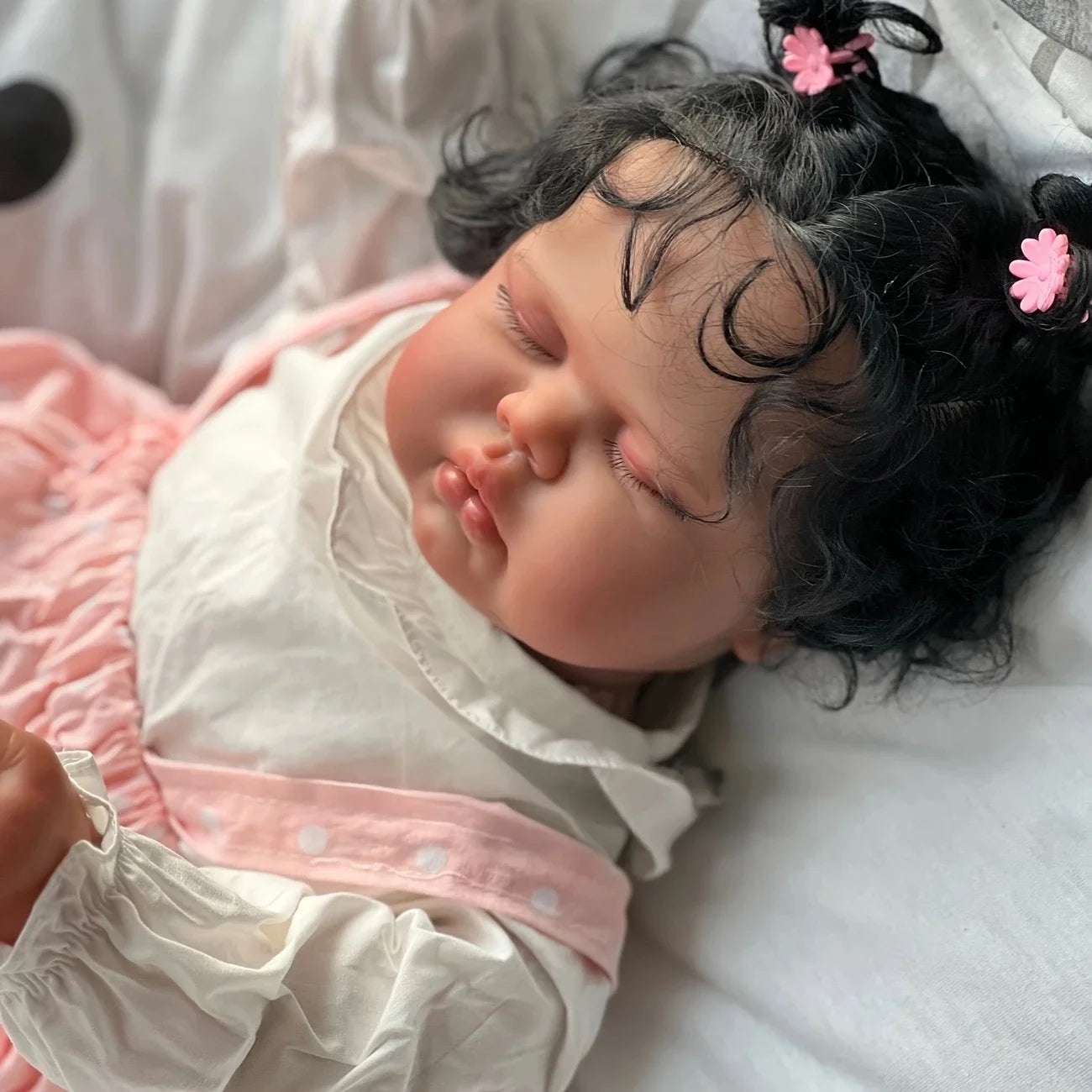 24/19Inch Two Size Pickle Dark Skin in Soft Cloth Body Lifelike Reborn Toddler Hand rooted Hair Cuddly Baby Girl Doll Baby