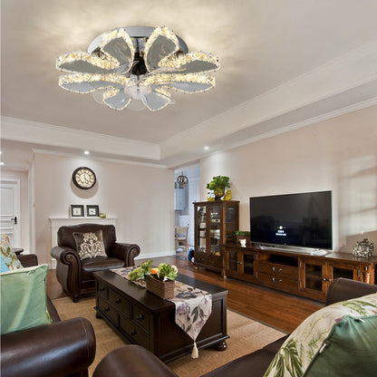 VETRULUS Modern Ceiling Fan Light Led Fan Lamp Smart APP RC Luxury Crystal Chandelier Home Decor Appliance Fixture Living Dining