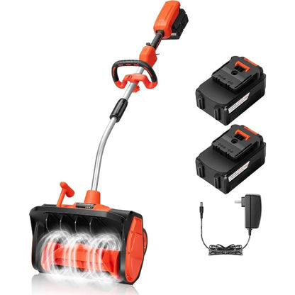 17Inches Cordless Snow Shovel 40V Battery Powered Electric Snow Blower with Adjustable Front Handle and 3 Adjustable Throwing D