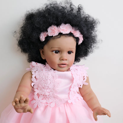 26inches Pippa Already Painted Finished Doll Reborn Toddler Huge Baby Size Dark Skin Lifelike Soft Touch