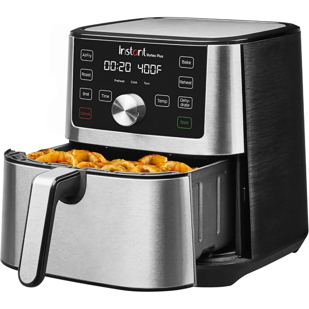 Instant Pot Vortex Plus 6QT XL Air Fryer, 6-in-1, Broils Dehydrates Crisps Quick Easy Meals 100+ In-App Recipes, Dishwasher-Safe