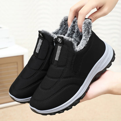 Mens Snow Boots Lightweight Thermal Ankle Boots Comfortable Slip On Sneakers Winter Thick Fur Shoes for Travel Hiking