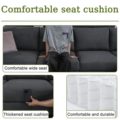 150.4" Large Sectional Couches for Living Room, 6 Seater L Shaped Modular Sectional Sofa with Storage Ottoman &, Customized
