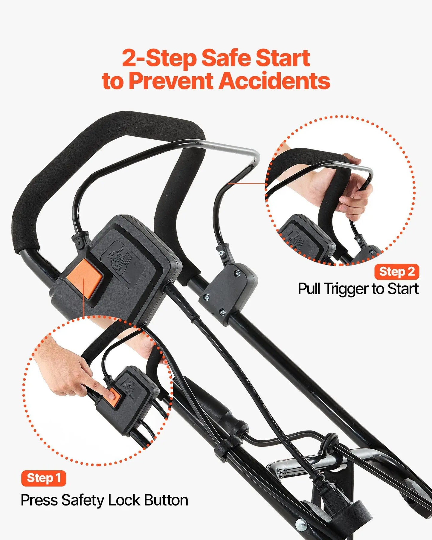 Electric Snow Blower 20" Wide 15A Corded Snow Thrower w/ 180° Chute 25FT Throwing Distance Walk-Behind Snowblower w/ LED Lights