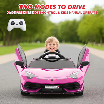 12V Kids Electric Car with Remote Control LED Lights & Sound System Battery Powered Ride-On Toy for Boys & Girls Birthday Gifts