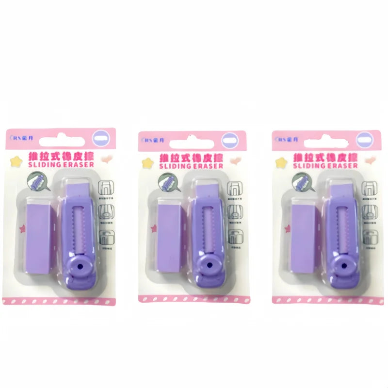 Purple eraser No trace eraser Retractable clean push and pull eraser Test supplies Creative eraser