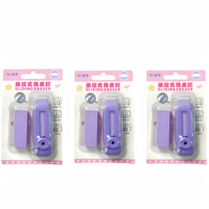 Purple eraser No trace eraser Retractable clean push and pull eraser Test supplies Creative eraser