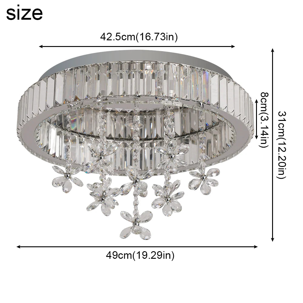 Crystal LED Ceiling Lamp Modern Chandelier Pendant Light Luxury Home Decor Living Dining Room Decor Fixtures Plafonnier Lustre
