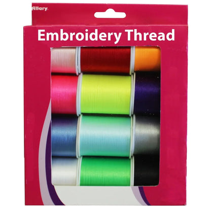 100 Polyester Embroidery Thread Assorted Colors 300 Yd Spools 12 Ct Durable Quality Machine Hand Sewing Projects