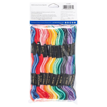 Embroidery Floss Value Pack 24 Skeins 100% Cotton Mercerized Neon Shades Thread 8.75 Yards Crafting