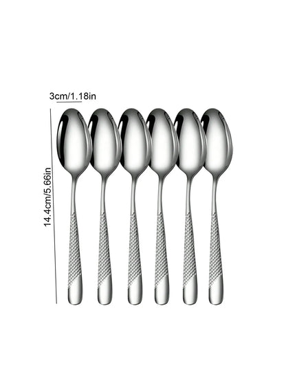 6pc/30pc Stainless steel silver high-end star diamond tableware set knife, fork and spoon dessert fork and spoon