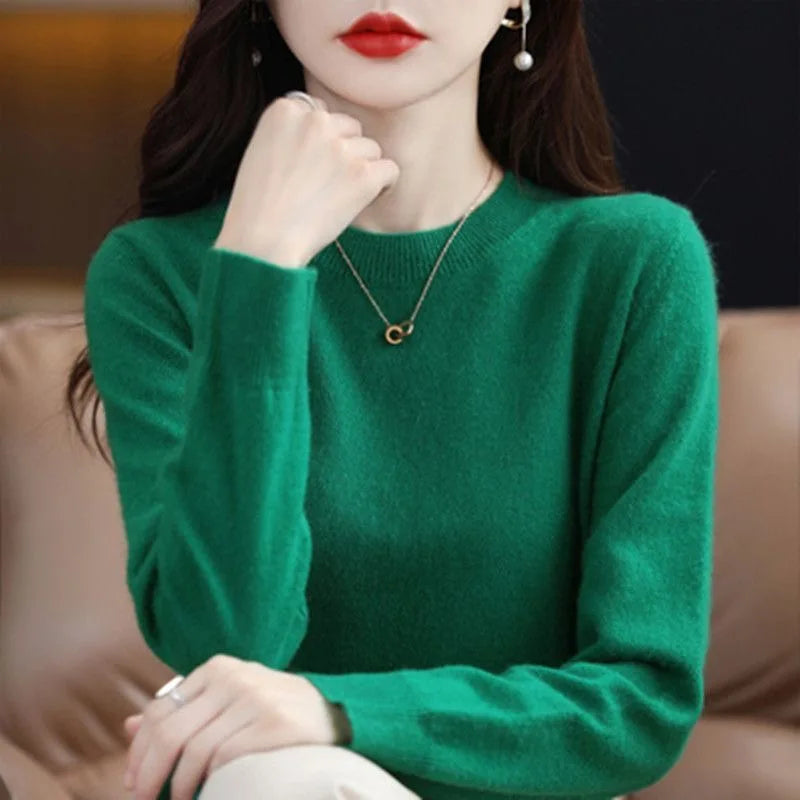 New Women Sweater O-neck Autumn Winter Basic Pullover Warm Casual Pulls Jumpers Korean Fashion Spring Knitwear Bottoming Shirt