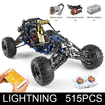 Mould King 18018 Technical Car Toys The RC MOC-3028 Blue Lightning Buggy Building Block Assembly Car Brick Kids Christmas Gift