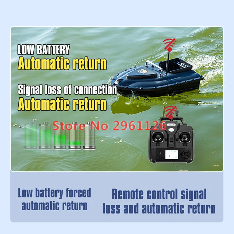 600M GPS Sonar Fish Exploration High Speed Remote Control Bait Boat Model 1.5KG 16GPS Constant Speed Cruise RC Bait Boat Model
