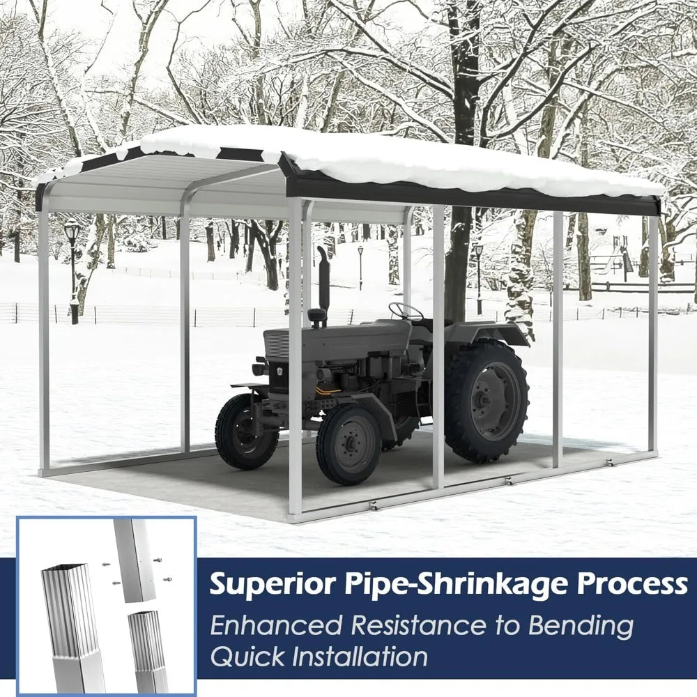 Metal Carport, Heavy Duty Carport Canopy with Galvanized Steel Frame and Roof, Outdoor Storage Shed, Car Tent Garage Shelter