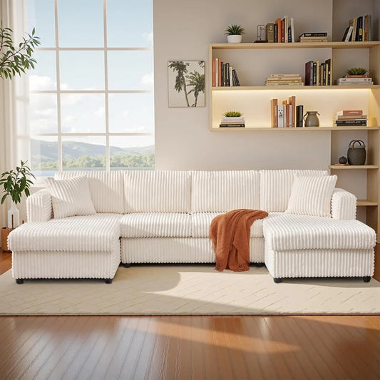 123" U-Shaped Sectional Sofa: Two L-Shape Chaise | 2 Cloud Couch Sectional with Two Pillows | Couches for Living Room,Customized