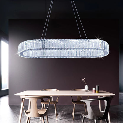 Led Oval Pendant Light Modern Kitchen Island Chandelier Hanging Ceiling Lamp Dining Table Living Room Crystal Decor Lutre Fixtur