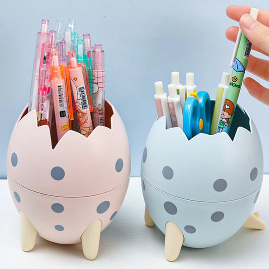 Cute Dinosaur Egg Detachable Pen Holder Organizer Pencil Pot Container Stationery Office Desktop Ornament Storage Box Kids Gift