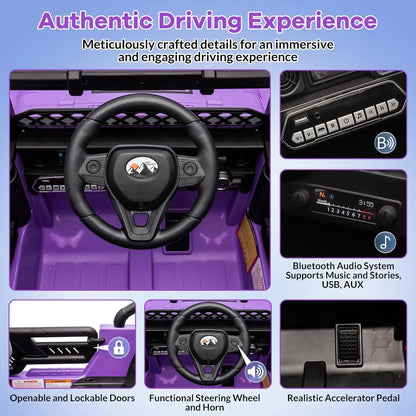 Kids Electric Ride-on SUV Toys with 2.4g Remote Control MP3 Bluetooth USB Front & Back Lights Sound Steering Wheel for 3-6 Years