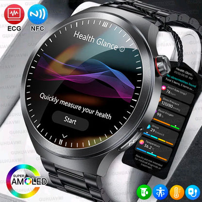 New 1.73" Sapphire Glass Uric Acid Blood Fat Health Trackr SmartWatch Blood Pressure ECG+PPG Clock Body Analysis Smartwatchs Men