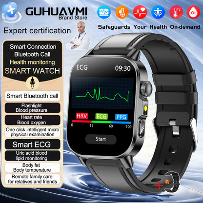 2026 New AI Health Diagnosis Smart Watch Body Analysis Uric Acid Blood lipids ECG+PPG Blood pressure call Smart watch Men Women