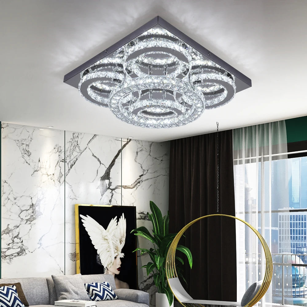 K9 Crystal Ceiling Light Living Room Bedroom Led Chandelier Lustre Aisle Luminaire Luxury Home Decor Pendant Lamp Hanging Lighti