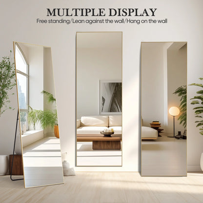 JHK 71"x26" Full Body Wall Mirror Standing Hanging or Leaning Wall-Mounted Mirrors with Stand Aluminum Alloy Frame Living Room