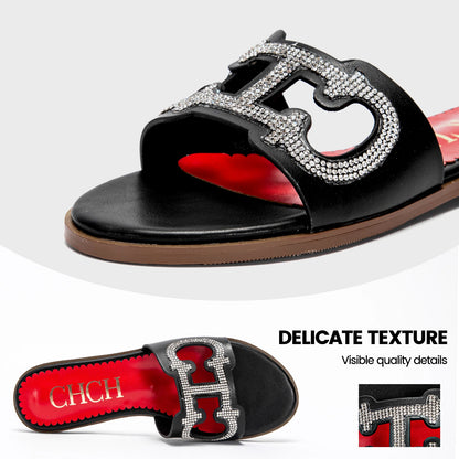 Full Diamond Design Fashion New Women's Slippers Simple Solid Color Fine Workmanship Classic Women's Outdoor Slippers