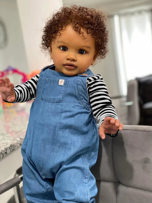 26inches Pippa Already Painted Finished Doll Reborn Toddler Huge Baby Size Dark Skin Lifelike Soft Touch