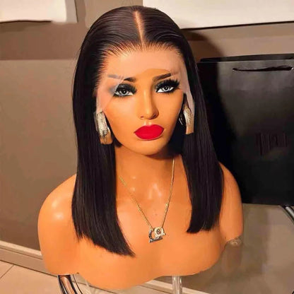 100% Human Hair Wigs Glueless 13x4 Lace Front Wig 13x6 Transparent Lace bob Wigs 16 inch Short Straight Bob Wigs For Women