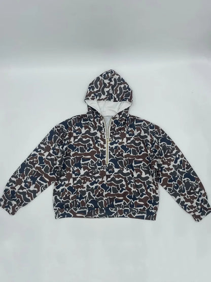 Women Camo Hoodie Oversized Quarter Zip Pullover Leopard Print Patchwork Hoodies